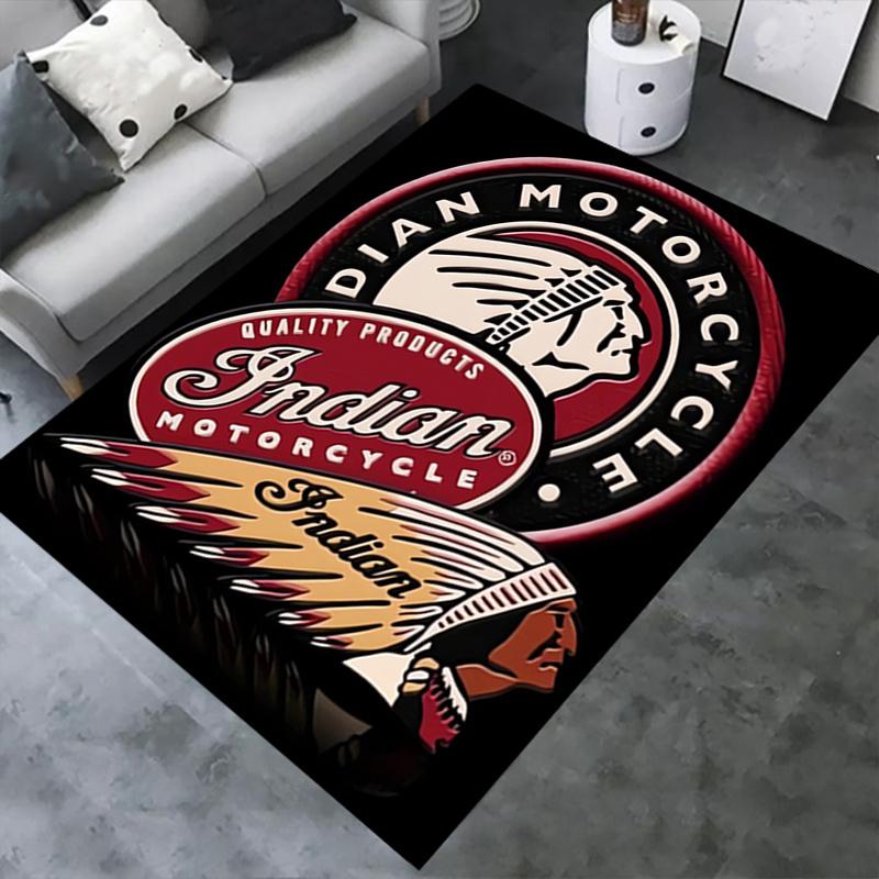 1pc Motorcycle, Indian Office Carpet Soft Polyester Entrance Carpet Washable Non Slip Machine Washab