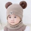 Herfst Winter Baby Warme Gebreide Mutsen Met Pom Kinderen Gebreide Muts Effen Kleur Kinderhoed Voor Jongens Meisjes Accessoires