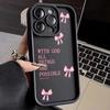 Pink Girly Bow Slogan Soft Phone Case For iPhone 17 16 15 14 13 12 11 Pro Max 17 Air 16E XS X XR 7 8 Plus Silicone Matte Cover