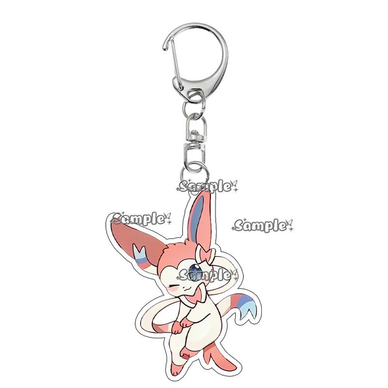 PKM Umbreon Jolteon Glaceon Vaporeon Eevee Anime Cartoon Accessory Acrylic Keychain Backpack Decoration Charm Pendant Gifts Toys