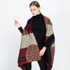 Women S Autumn Winter Warm Color Striped Pattern Shawl For Office