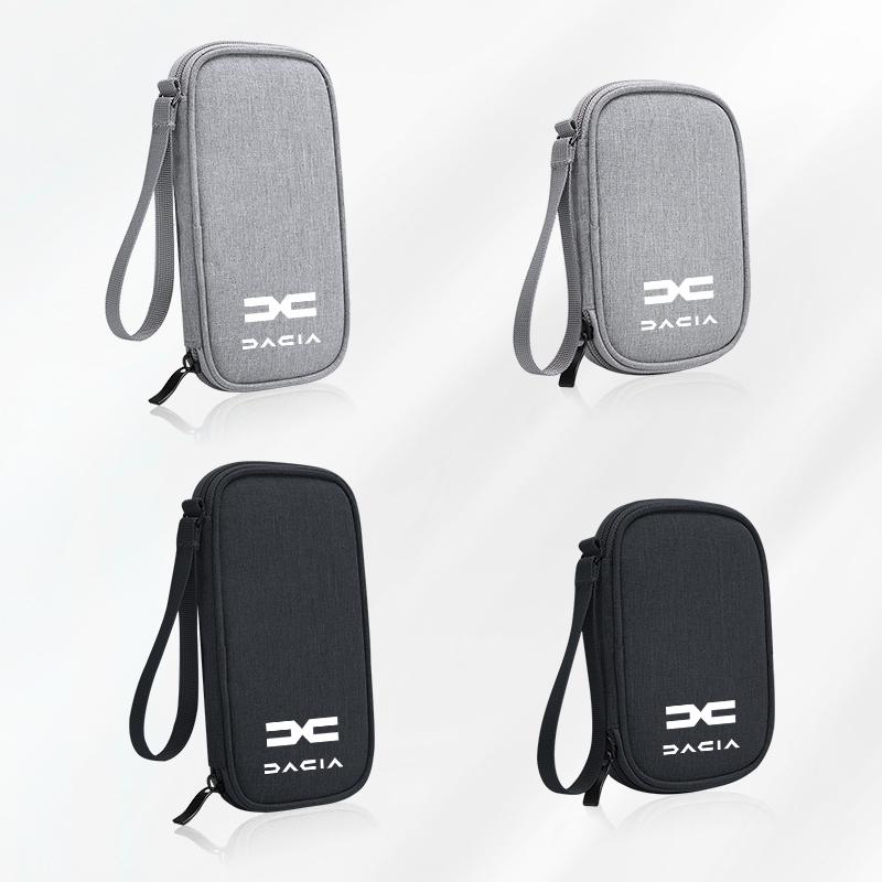 Car Cable Drive Earphone Charger Protable Storage Bag For New Dacia Duster Logan Sandero Jogger Spring Stepway Dokker Lodgy MCV