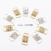 New 10 Pieces 12 * 23MM Mini Transparent Crystal Rhinestone Silver/Gold Rhinestone Bikini Buckle, Shoe Bag, Clothing Decoration