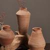 Zen Coarse Pottery Wabi-Sabi Vase: Handmade Retro Flower Jar for Chinese-Style Living Room Decor