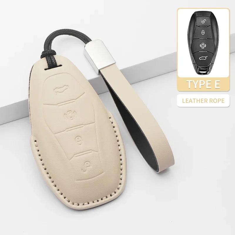 Fashion For Car Key Case Cover FAW Hongqi E-HS9 High-end H5 H9 Hs5 Eqm5 Hs7 Hs5 Hq9 Car Keyring Luxury Leather Auto Accessories