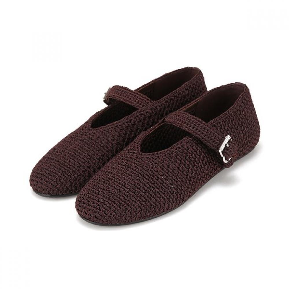 

Barbara Handmade Knit Mary Jane Flat 0.5cm Bbj150br 255mm