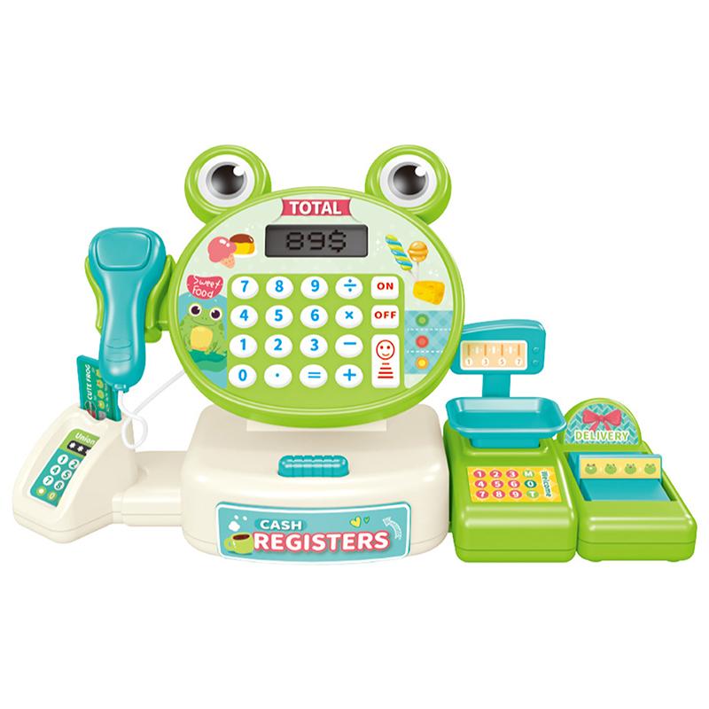 Children'S Home Simulation Supermarket Cash Register Cartoon Frog Shopping Computer With Sound Effects Toy