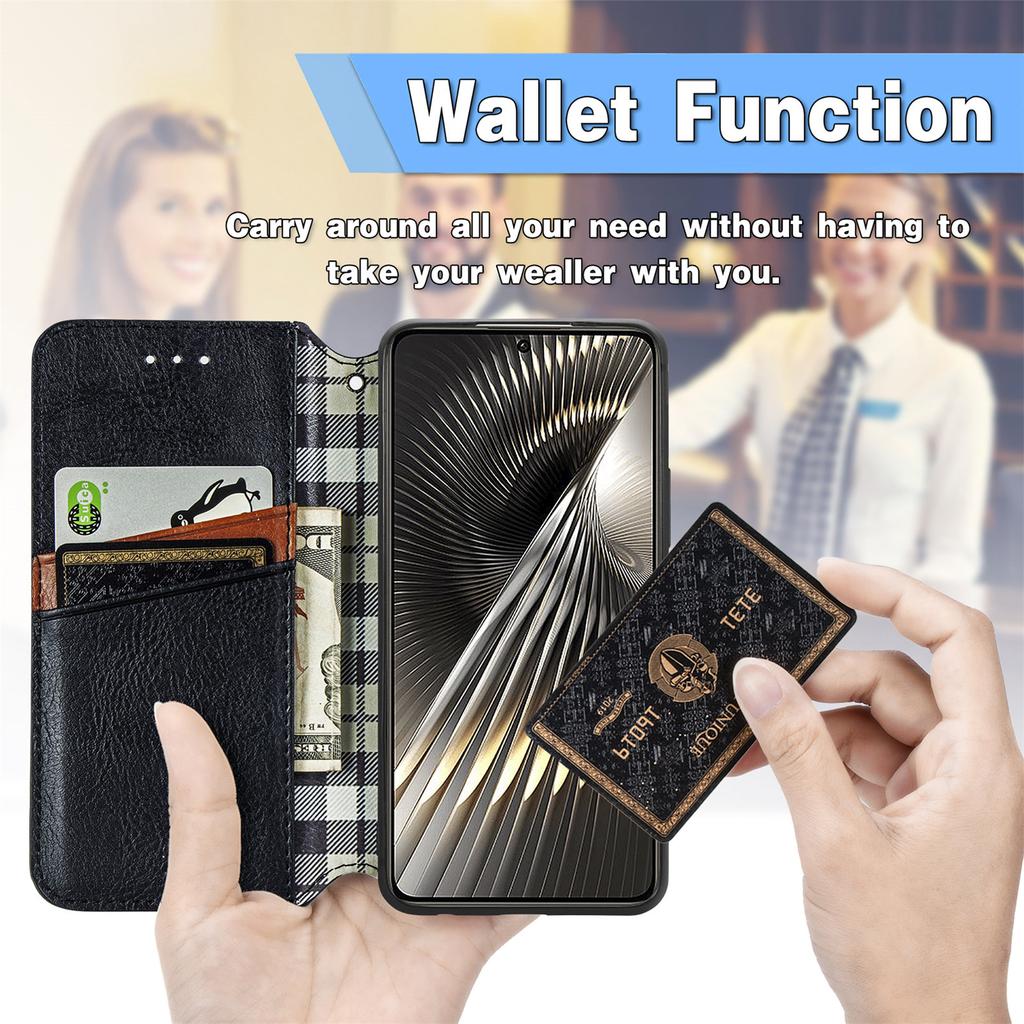 For Xiaomi Redmi Turbo 3 5G/Poco F6 5G PU Leather Case Rhombus Imprint Wallet Stand Phone Cover