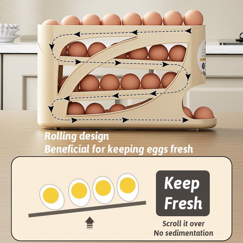 4 Schichten Automatischer Rollender Eierhalter Ständer Aufbewahrungsbox Behälter Kann 30 Eier Aufnehmen Hochwertiger Eierständer Küchen Kühlschrank Organizer