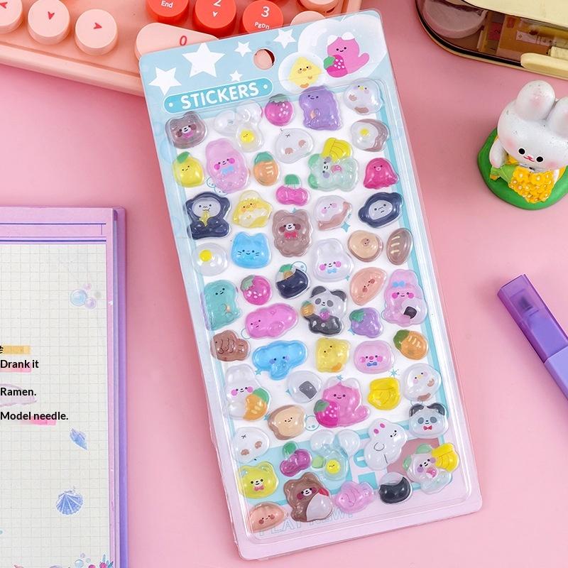 Fun Fashion 3D Relief Stickers Creative Cartoon Animals Cute Aesthetic Stickers Diy Phone Case Journal Decoration Stickers