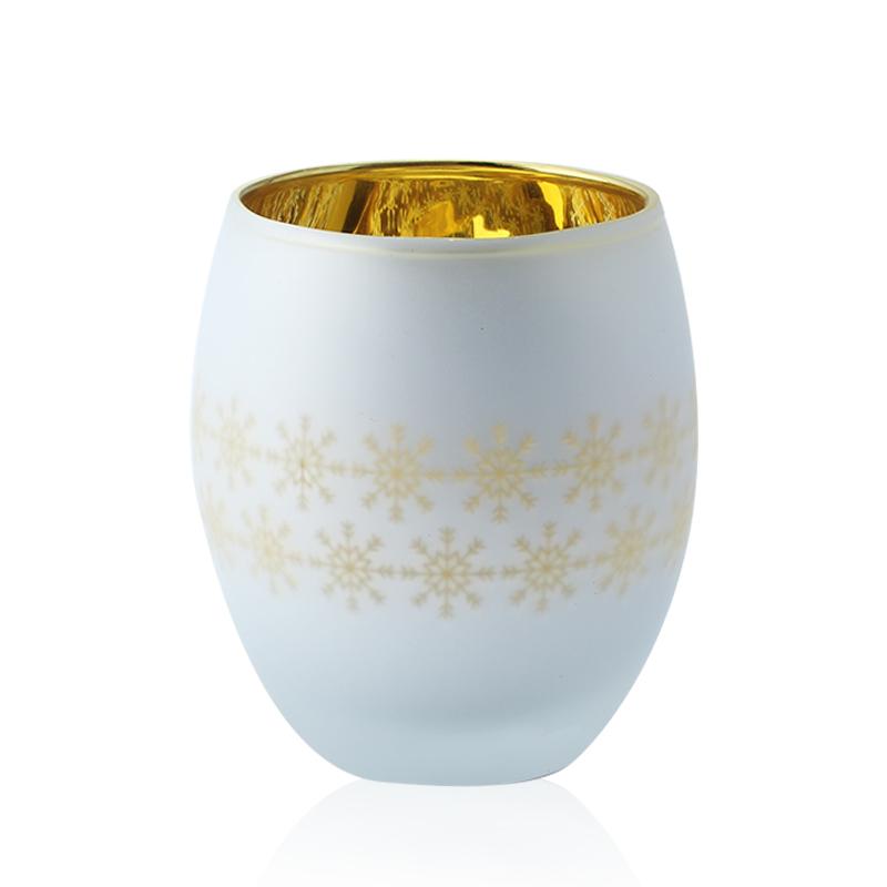 Mescente Luxurious Concrete Sublimation Glass Cristal Candle Jars, Glass Candle Holders (Silver,OEM)