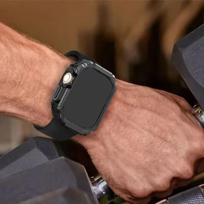 2 In 1 TPU Case for Apple Watch 41mm 45mm 40mm 44mm 49mm Hollow Shockproof Bumper Protector Cover for iWatch Ultra 9 8 7 6 5 SE