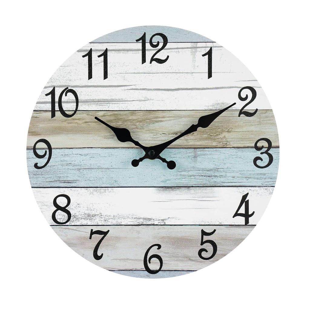 Wanduhr 13 Zoll Leise Nicht tickende Wanduhren Batteriebetrieben Küstendesign Rustikal Retro Dekorativ Für Badezimmer Küche Wohnzimmer