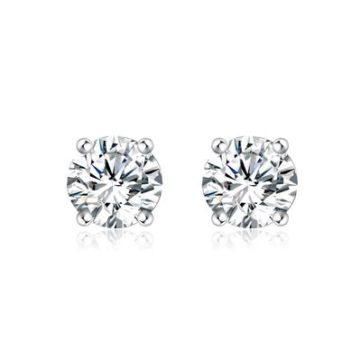 Silver Plated Earrings S925 Silver Earrings Fashionable 6MM Zircon Earrings Simple Jewelry