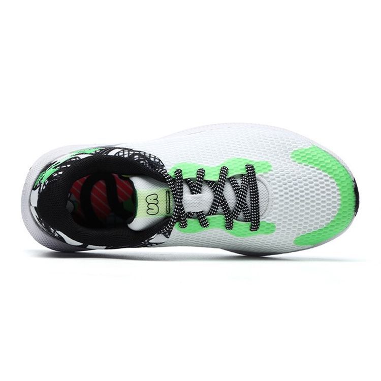 Under Armour Pursuit Charged 2 Low Top Kids Running Shoes Kids Running Shoes White Green 3024746-100