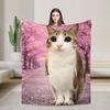 Explosion Toilet Meowl Cat Warm Soft Blanket Novelty Plane Travel Throw Blanket Couch Bed Flannel Bedspread Sofa Bed Cover