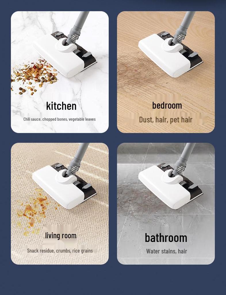 Wireless Handheld Vacuum & Mop: Powerful Suction, Mite Removal, Rechargeable All-In-One for Home Use