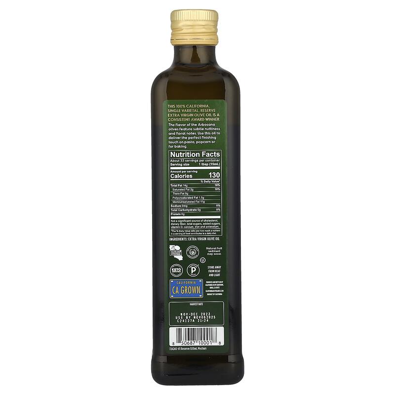 100% California, Extra Virgin Olive Oil, Arbosana, 16.9 Fl Oz (500 Ml)