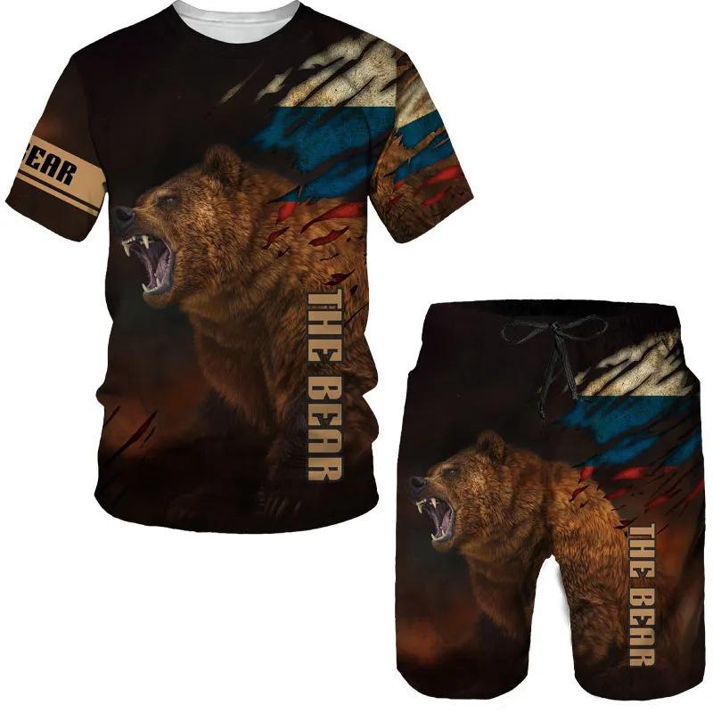 Summer Men's Sports Wear Personalized Men's Fashion Casual Short-Sleeve T-Shirt Set