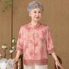 Chinese Style Nine-Point Sleeve Shirt for Middle-Aged and Elderly Women