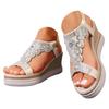 Bohemian Wedge Sandals For Women Thick Sole Plus Size Elastic Band Flip Flops Sandals For Women Dressy Womens Tan Sandals
