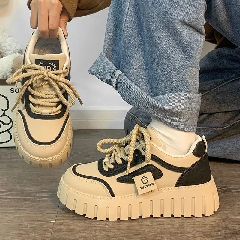 Fashion 2025 New Contrast Color Women's Athletic Shoes High Quality Cheap Y2k Fashion Light Comfortable and Elegant Ladies Footwear Sale