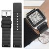 For Cartier Santos 100 Rubber Watch Band Black Rivet Silicone Strap 20mm 23mm Watch Band Men Women Brown Blue Soft Bracelet