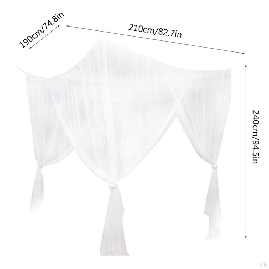 4 Canopy Bed Curtain Bedding Drape Cover Cozy Bedroom Netting for Girls