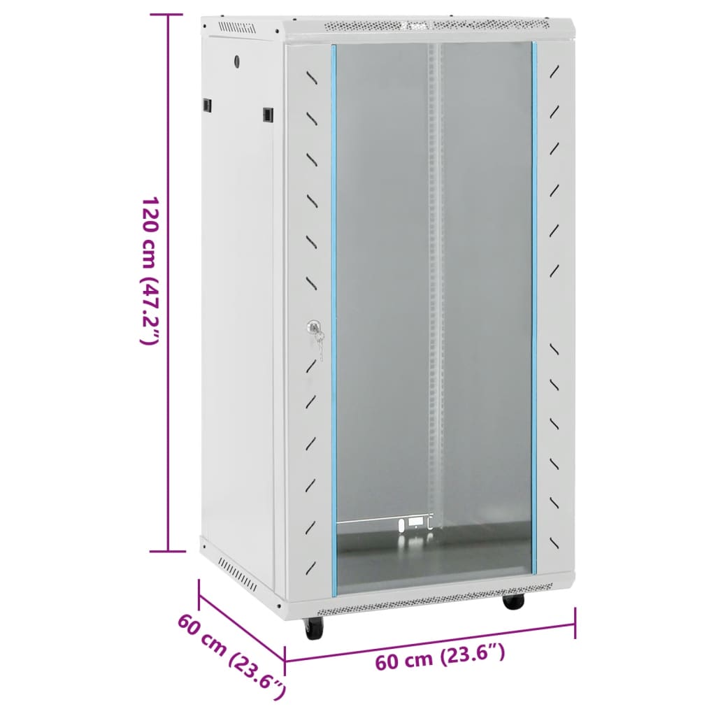 Vidaxl Szafka Serwerowa, 22U, 19", Ip20, Szara, 60X60X120 Cm