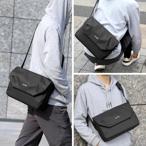 HOMIEE Men's Shoulder Bag, Messenger Bag, Waterproof, Lightweight, Body Bag, Shoulder Bag, Crossbody Bag, Chest Bag, 2-Way, Sports, Commuting, Travel,