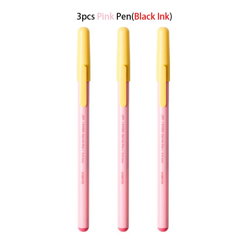 KACO JOY Gel Pen 0.5mm Black Fun Capped Biscuit Stick Style Frosted Body Daily Writing Pens 1600m Large Capacity School Supplies