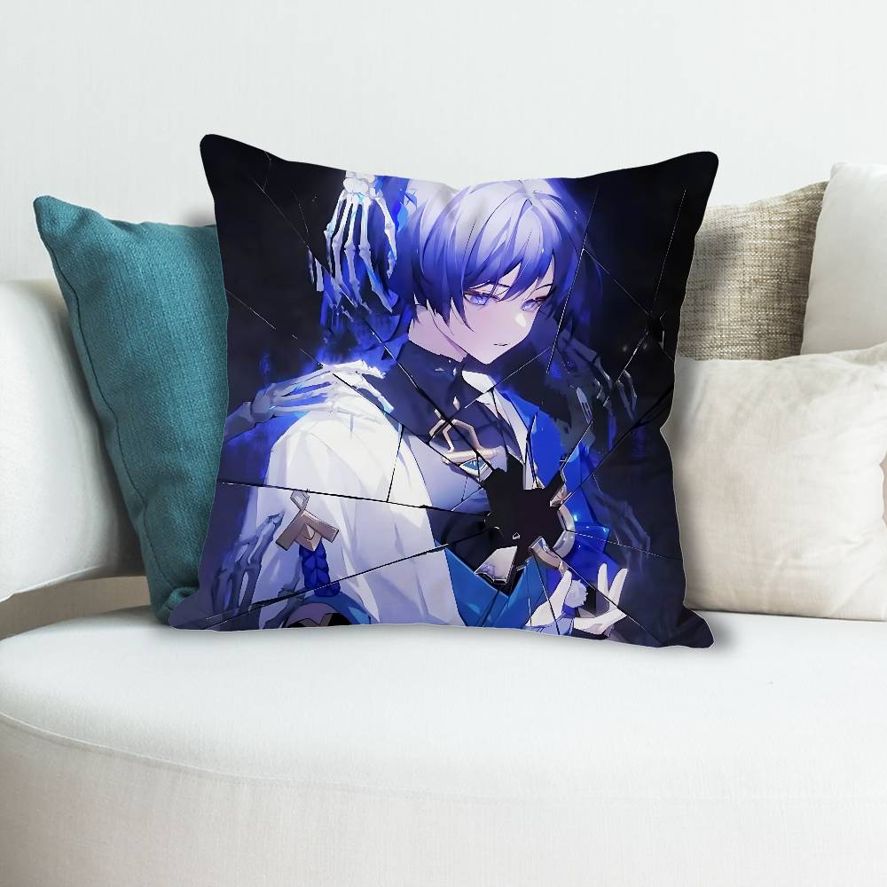 Game GGenshin Impact Wanderer Pillow Cases for Bedroom Living Room Sofa Home Decor Polyester Cushion Cover with Zipper