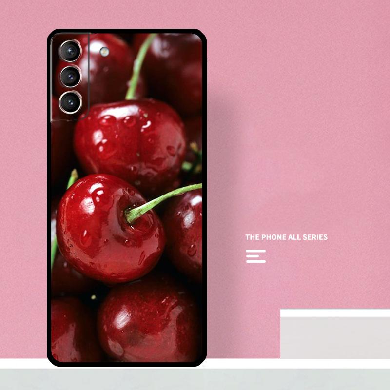 Food Fruit Red Cherry Phone Case For Samsung Galaxy S26 S23 Ultra S20 S21 S22 S24 S25 Plus S10 S25 FE Cover Coque