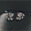 Rose Gold Phoenix Tail Stud Earrings Women's Exquisite Small High-end Earrings Fashion Versatile Earrings