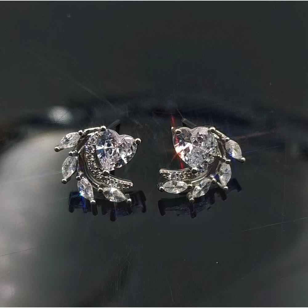 

Серьги-пусеты Хвост Феникса из розового золота Женские изысканные маленькие серьги высокого класса Модные универсальные серьги Copper gold белый