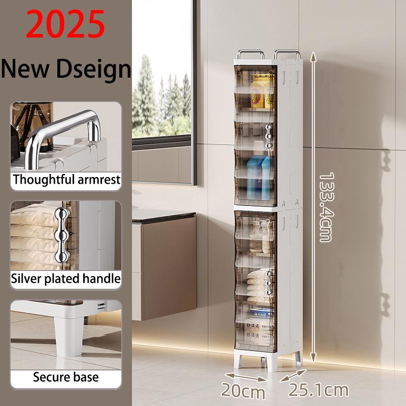 

Туалет для хранения Catbinet Полка для ванной комнаты Шкаф для хранения в щелях Простой многоуровневый шкаф для хранения вещей Напольный многофункциональный шкаф для хранения вещей L коричневый