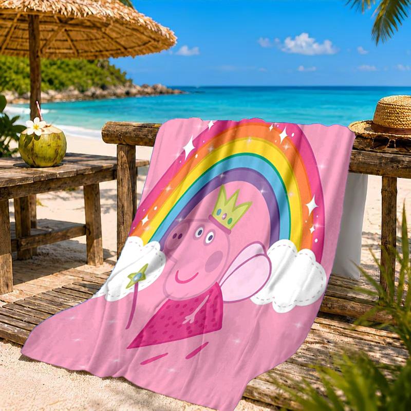 Princess Peppa Beach Towel, Quick-drying, Easy to Care for, Suitable for Both Fitness and Beach Vacations,Sports Essential