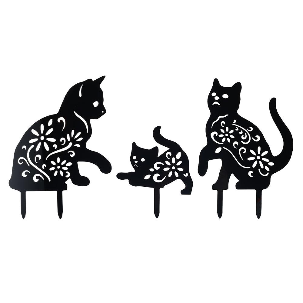 

Garden Animal Silhouette Stakes Cat Chicken Iron Metal Statues Decorative Lawn Yard Outdoor Finish Hollow out Stakes