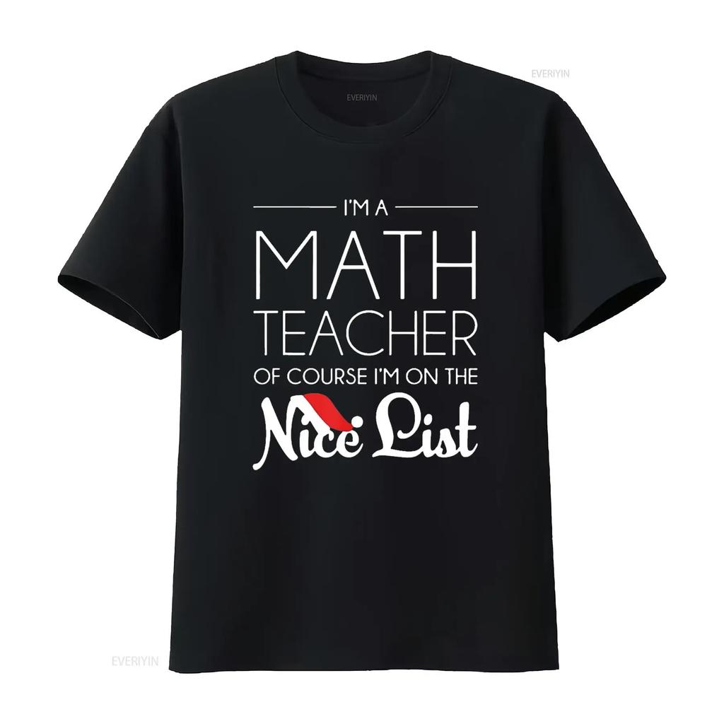Mens Math Teacher Christmas T Shirt Funny Holiday Black 2X Large Vintage Washed Breathable Soft Stretched Homme Casual
