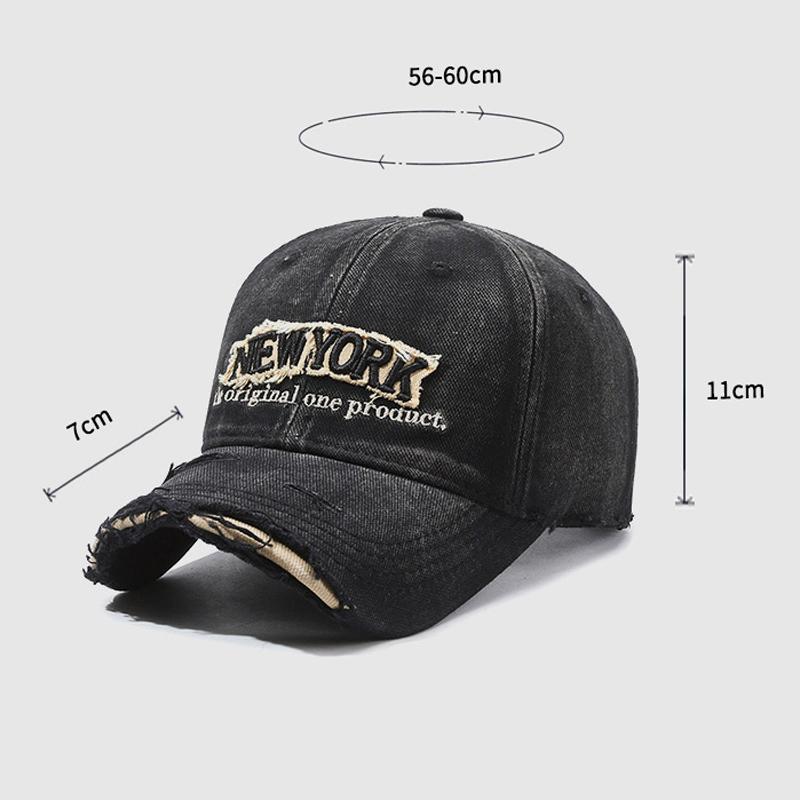Vintage  Embroidered Letter Denim Baseball Cap For Men Women Spring Summer Cap Sun Hat