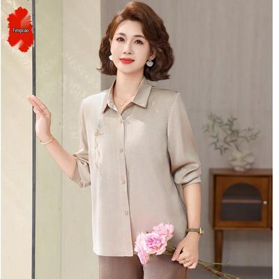 Damen Mittleren Alters Florale Chiffonbluse