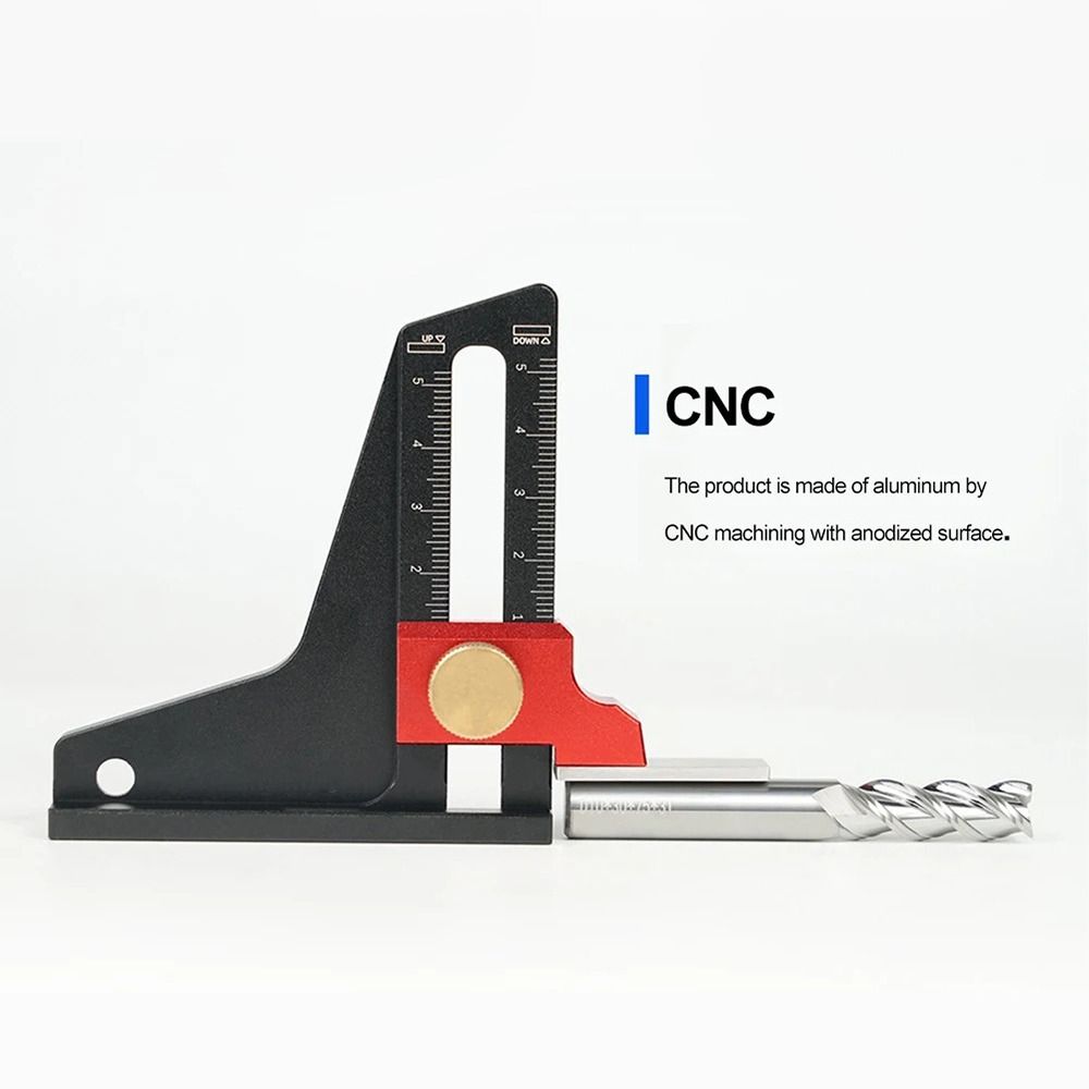 Precision Woodworking Depth Measuring Ruler Dual Scales Router Table Height Gauge DIY Hand Tool