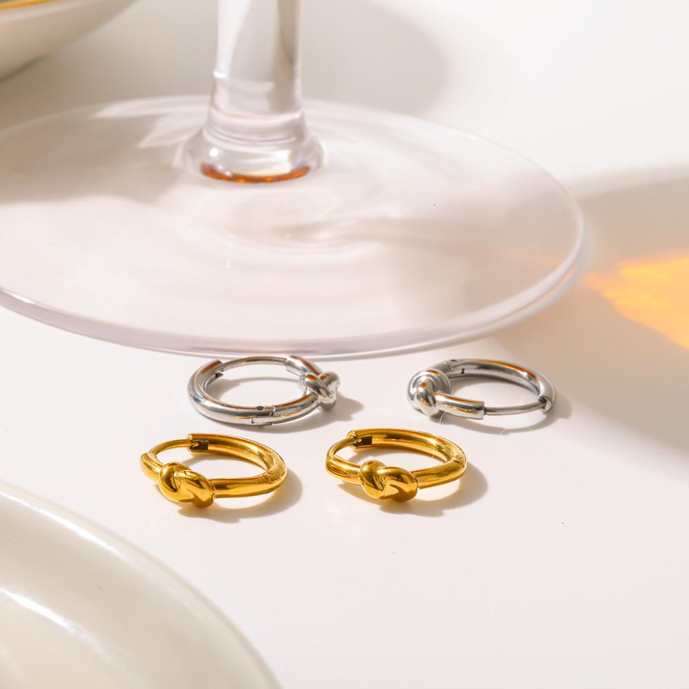 Orecchini Minimalisti Geometrici in Acciaio Inossidabile Placcati Oro per Donna Gioielli di Moda