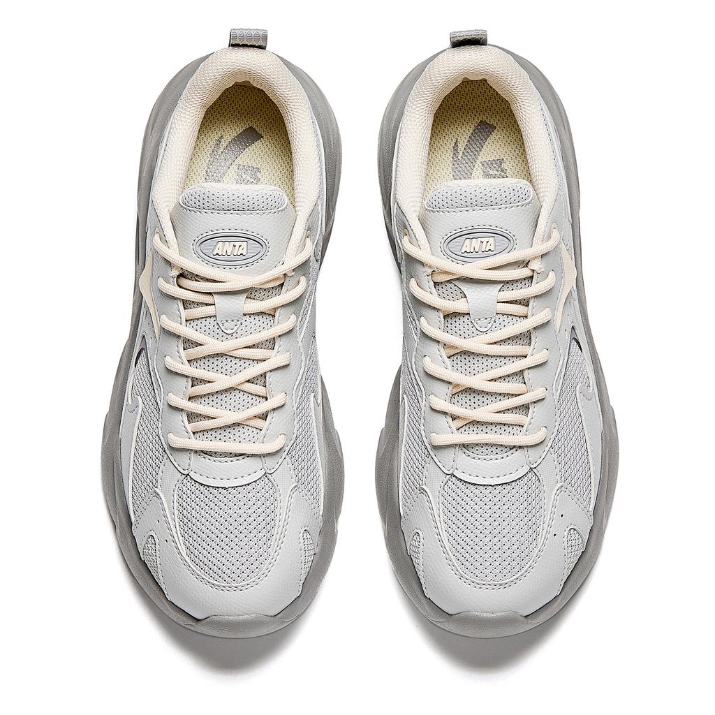 Anta Cloud Start Comfortable Fashion Slip Resistant Wear Resistant Breathable Low Top Casual Shoes Women Casual Shoes Gray 922518808-4