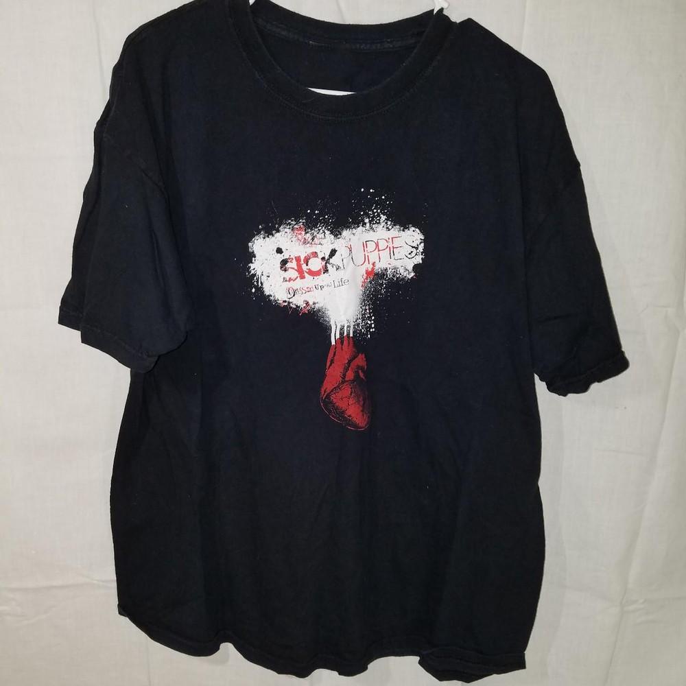 Collection SICK PUPPIES Band Short Sleeve Gift Black All Size Shirt HH161 Unisex T-Shirt M