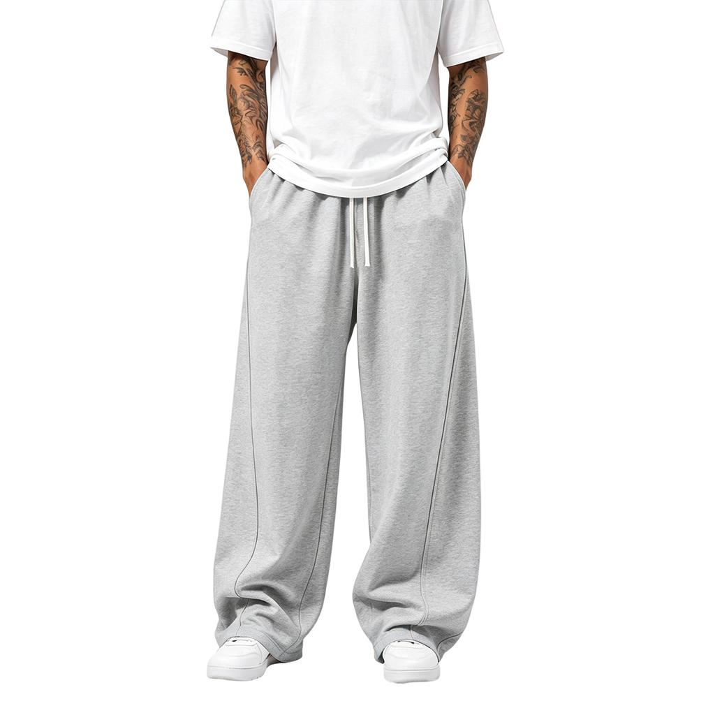 Pantaloni della tuta casual da uomo colorati a gamba larga curva per l'uso quotidiano