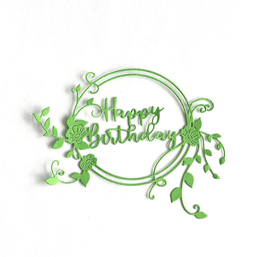 Wreath Cutting Dies for Photo Journal Scrapbooking Card Decorations Embossing Stencils Happy Birthday Die Cuts