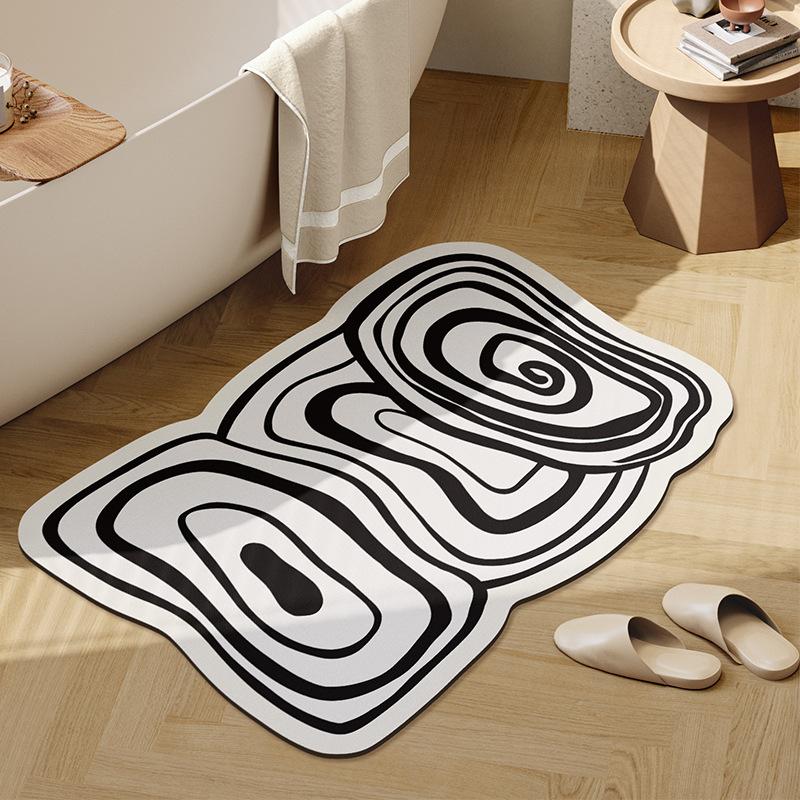 

Bathroom Floor Mats Anti-slip Strong Moisture Absorbing Bathroom Entrance Toilet Special Anti-fall Foot Mats Fast-dry Diatom Mud 40 * 60cm