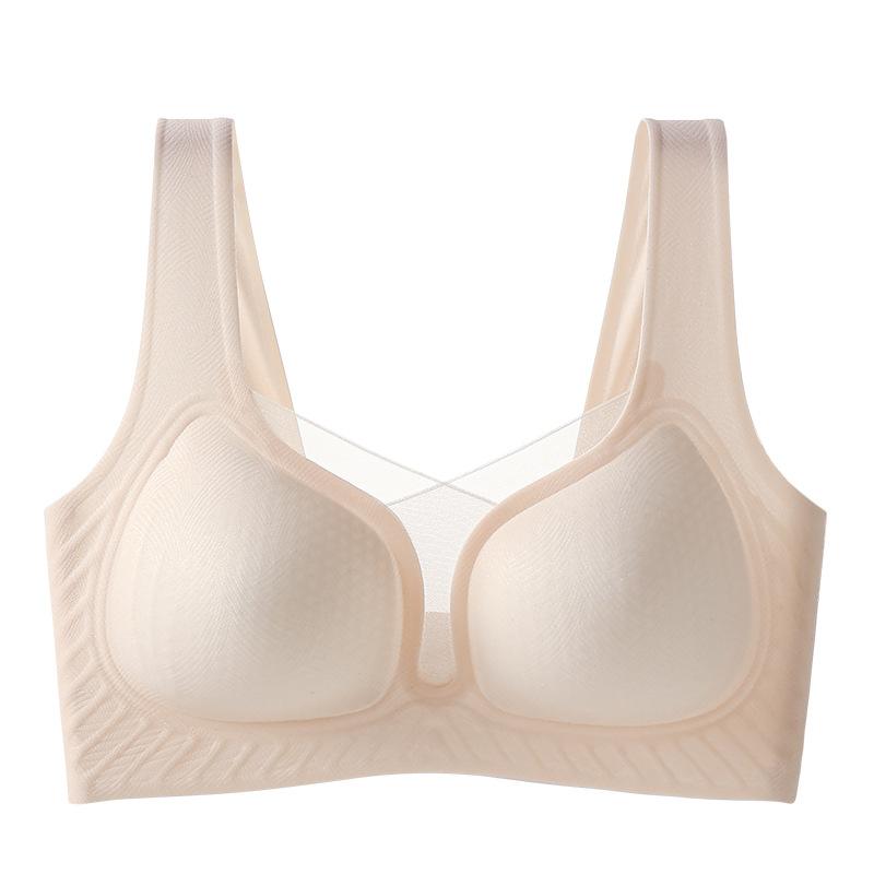 

Бесшовный бюстгальтер Женский Мягкая поддержка Перфорированная чашка Нижнее белье Тонкий Собирающий Большой размер Бюстгальтер Полная чашка Сетка Без бретелей 3XL розовый