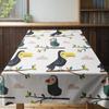Modern Colorful Birds Tablecloth for Dining Room Decoration 100% Polyester Washable Home Textiles